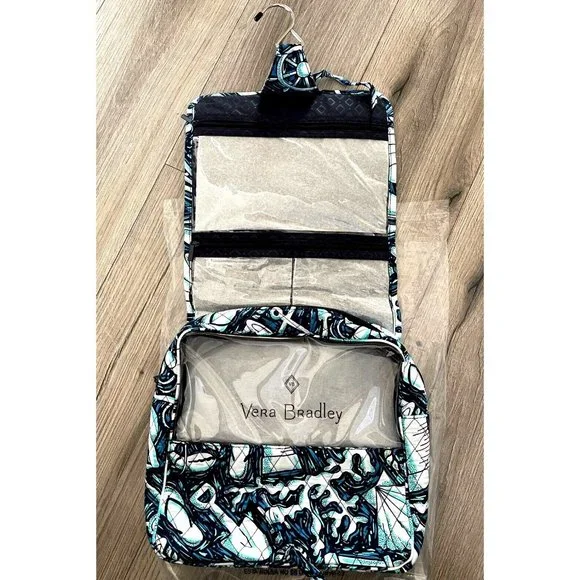Vera Bradley GRAND Hanging Organizer Travel Cosmetic Bag Shore Enough Nautical - Picture 4 of 5